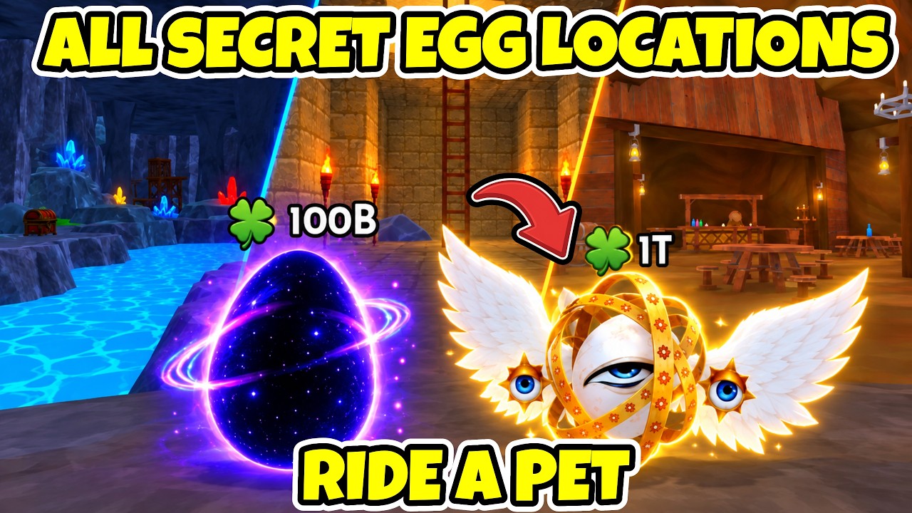 Ride A Pet video artwork showing Blackhole and Cherub Egg locations